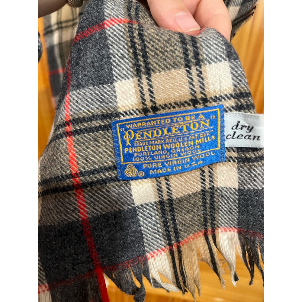 Vintage Pendleton Pure Virgin Wool Made in USA Tartan Plaid Fringe Scarf - Picture 5 of 6